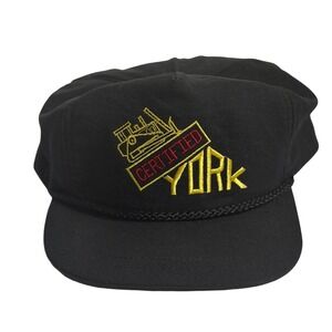 VTG York Snapback Hat Black Certified Heavy Equipment Construction Trucker Mens